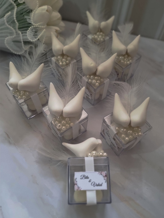 گیفت مرغ عشق و شمع داخل جعبه پلکسی