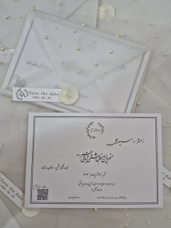 کارت عروسی مرواریدی شفاف کارت لوکس